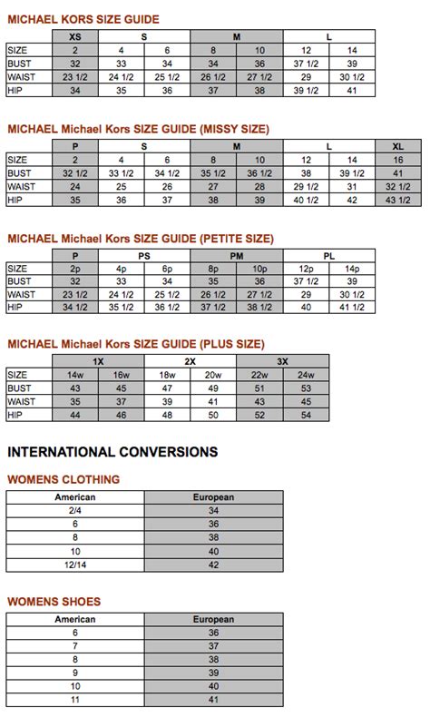 michael kors shoes sizes chart|Michael Kors shoe size guide.